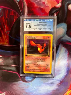 Pokemon Charmander 50/82 1st Edition Team Rocket Pokemon CGC 7.5 Near Mint + - Image 1