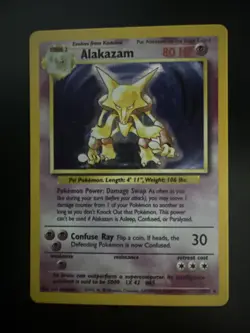 Pokemon TCG Alakazam Base Set Holo Card 1/102 Unlimited Rare - Image 1