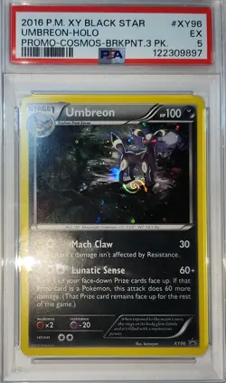 HD Swirl 🌀 Umbreon XY96 Cosmos Holo Rare Pokemon TCG Black Star Promo PSA 5 - Image 2