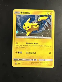 Pokemon - Pikachu SM81 Holo Promo Sun & Moon with swirl VERY LP-NM - Image 1