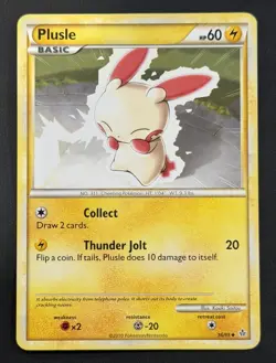 Pokemon Plusle 36/95 Unleashed Uncommon NM - Image 1