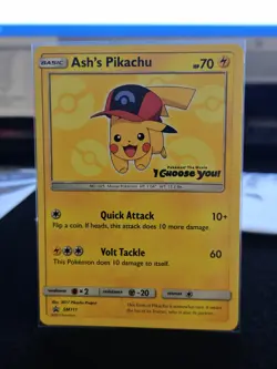 Pokemon Ash's Pikachu SM111 SM Promo Quick Attack I CHOOSE YOU - Image 1