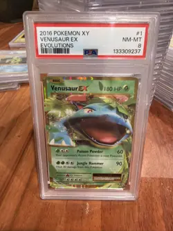 2016 Pokemon XY EVOLUTIONS #1 VENUSAUR EX PSA 8 NM-MT - Image 1