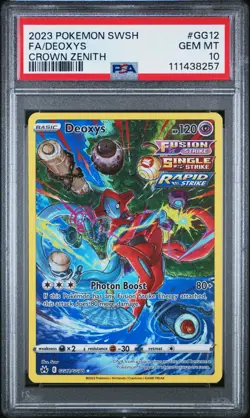 2023 POKEMON SWORD & SHIELD CROWN ZENITH #GG12 FULL ART/DEOXYS PSA 10 - Image 1