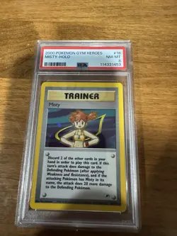 Pokemon TCG Misty Gym Heroes Holo Rare 18/132 PSA 8 2000 English - Image 1