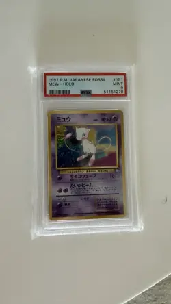1997 Japanese Fossil Pokemon #151 Mew-Holo PSA 9 - Image 1