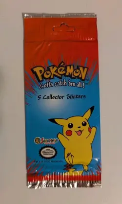 VINTAGE 2000 Pokemon Sandylion Collector Sticker Pack SEALED Pikachu Pack NEW - Image 1