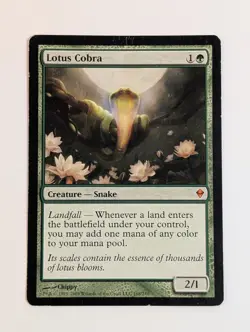 MTG - 1x Lotus Cobra - Zendikar - LP - Mythic Green - Magic The Gathering - #168 - Image 2