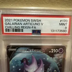 Galarian Articuno V Alt Art Chilling Reign-FA PSA 9 Mint Pokemon SWSH - Image 3