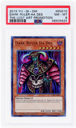 2019 Yu-Gi-Oh! the Lost Art Promotion Dark Ruler Ha Des #LARTEN010 PSA 8 - Image 1