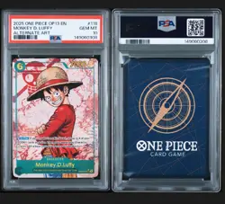2025 ONE PIECE OP13-CARRYING ON HIS WILL ALTERNATE ART MONKEY D LUFFY PSA 10 Gem - Image 3