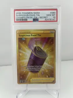 Pokemon TCG Suspicious Food Tin Champions Path Holo Card 080/073 PSA 10 Gem - Image 1