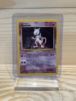 Pokemon TCG Mewtwo Base Set Holo Rare Card 10/102 - Image 1
