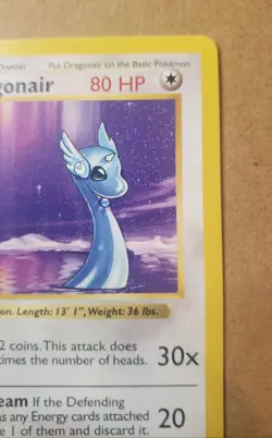 Dragonair 18/102 Shadowless Non Holo Rare Base Set Pokemon Card - Image 4