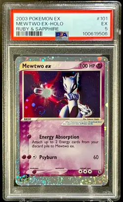 Pokemon Ruby & Sapphire Mewtwo Ex Holo #101 PSA 5 SWIRL - Image 1