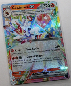 Pokemon 2024 Stellar Crown "Cinderace" ex 028/142 Holo Double Rare - Image 1