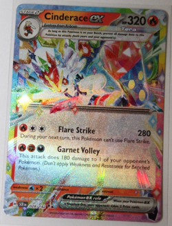 Pokemon 2024 Stellar Crown "Cinderace" ex 028/142 Holo Double Rare - Image 3