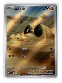 Sandile - 216/198 Scarlet & Violet Base Set Illustration Rare - LP - POKEMON TCG - Image 1