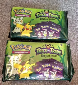 6 Pokemon Trick Or Trade BOOster Bundle Mini Packs Halloween Treat Packages New! - Image 1