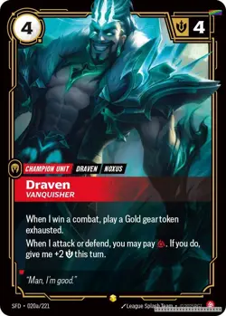 Draven - Vanquisher (Alternate Art) [SFD - 020a/221] - NM [Foil] TCG Riftbound - Image 1