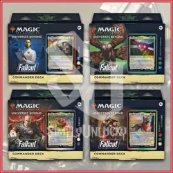 MAGIC THE GATHERING Fallout Commander Deck Bundle Display Case Set of 4 PIP MTG - Image 1