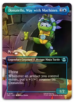 Donatello, Way with Machines (Borderless) #197 (Foil) (NM) TMT Magic MTG - Image 1