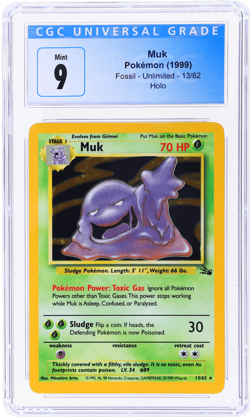 1999 Pokemon Fossil Muk Holo #13 CGC 9 - Image 1