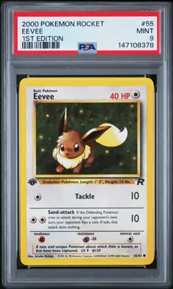EEVEE 1ST EDITION POKEMON ROCKET 2000 55 PSA 9 - Image 1