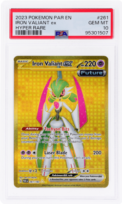 2023 Pokemon Scarlet and Violet Paradox Rift Iron Valiant Ex Hyper Rare PSA 10 - Image 1