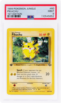 1999 Pokemon Jungle Pikachu 1st Edition #60 PSA 9 - Image 1