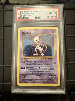 Mewtwo PSA 6 Base Set 1st Edition Shadowless #10 Pokemon 1999 Holo Rare - Image 2