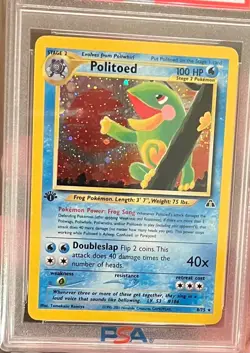 2001 Pokemon Neo Discovery 1st Edition Politoed Holo PSA 8 - Image 3