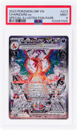 2023 Pokemon Scarlet and Violet Obsidian Flames Charizard Ex PSA 9 - Image 1