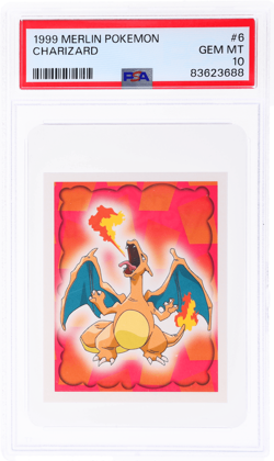 1999 Pokemon Album Stickers Charizard #6 PSA 10 - Image 1