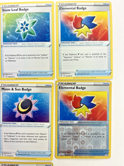 Pokemon Tcg Lot of 7 Sun & Moon Badge, Snow Leaf Badge Item Trainer Reverse Holo - Image 3