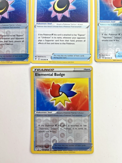 Pokemon Tcg Lot of 7 Sun & Moon Badge, Snow Leaf Badge Item Trainer Reverse Holo - Image 4