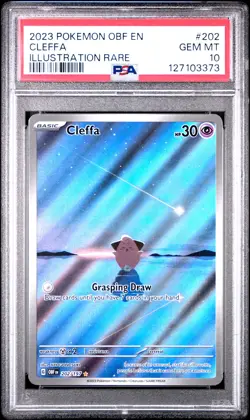 2023 POKEMON OBF EN-OBSIDIAN FLAMES ILLUSTRATION RARE #202 CLEFFA PSA 10 - Image 1