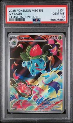 Pokemon TCG Ivysaur Illustration Rare Mega Evolution 134/132 PSA 10 Gem Mint - Image 1