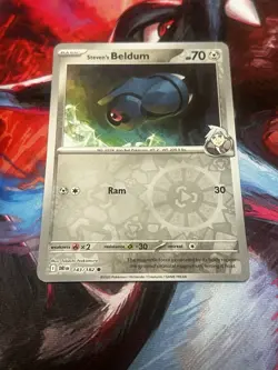 Pokemon TCG Steven’s Beldum Destined Rivals SV10 143/182 Reverse Holo Near Mint - Image 1
