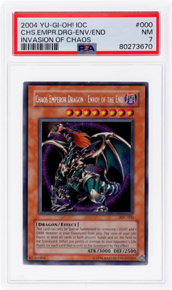 2004 Yu-Gi-Oh Invasion of Chaos Emperor Dragon Envoy the End #IOC0 PSA 7 - Image 1