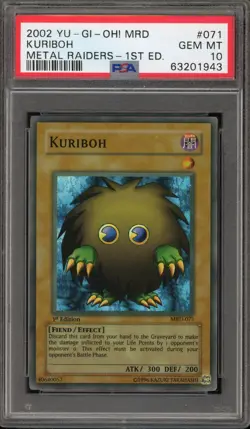 Yu-Gi-Oh! Kuriboh Metal Raiders 1st Edition Super Rare MRD-071 PSA 10 Gem Mint - Image 1