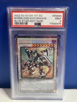2022 Yu-Gi-Oh! Borreload Savage Dragon BLCR-EN083 Starlight Rare 1st PSA 9 MINT - Image 1