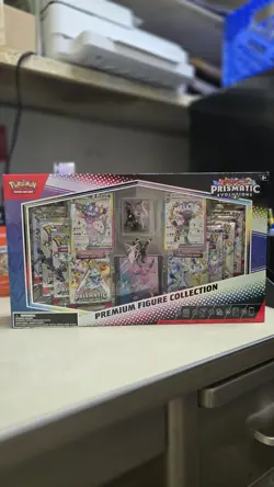 Pokemon TCG Scarlet & Violet Prismatic Evolutions Premium Figure Collection Box - Image 2