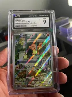 CGC 9 Mint Pokemon 🔥 Charmander Obsidian Flames ETB Black Star Promo Holo #44 - Image 1