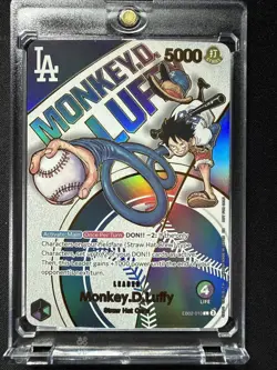 Monkey D Luffy EB02-010 L Dodgers One Piece Night Promo Card English 2025 - Image 2