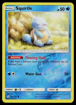 Pokemon Card Team Up Squirtle 22/181 Common Reverse Holo - Image 1