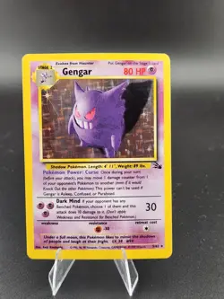 Pokemon Gengar 5/62 Fossil Holo Rare 1999 80 LP English Unlimited Card - Image 1