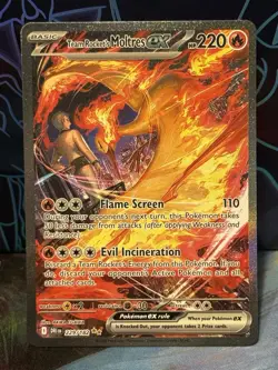 Pokemon TCG Team Rockets Moltres EX Holo Card 229/182 Special Illustration Rare - Image 1