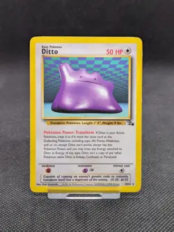 Ditto 18/62 Non Holo Fossil Set Rare Pokemon Card WOTC Played - Image 1
