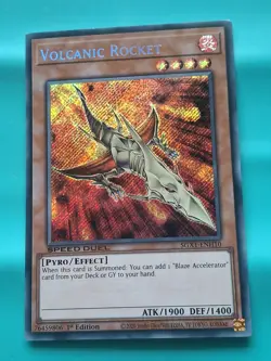 Yugioh Card - Volcanic Rocket Secret Rare SGX1-ENH10 LP - Image 1